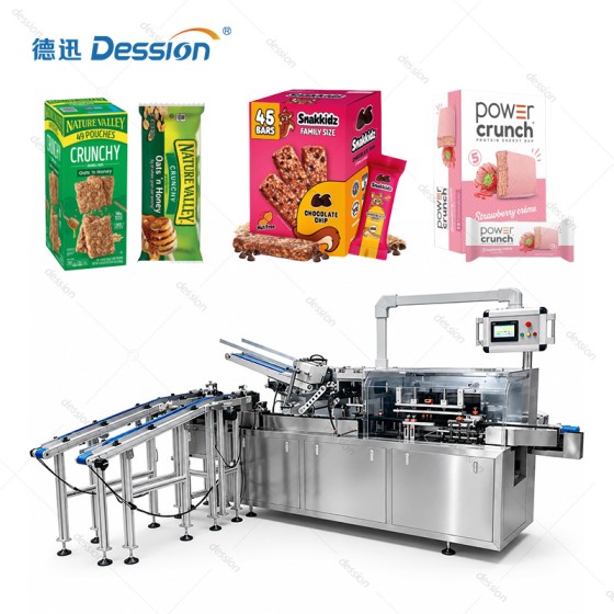 Versatile Granola Bar Cartoning Machine with Quick-Change Format | Flexible Packaging for Snack & Nutrition Bar Co-Packing